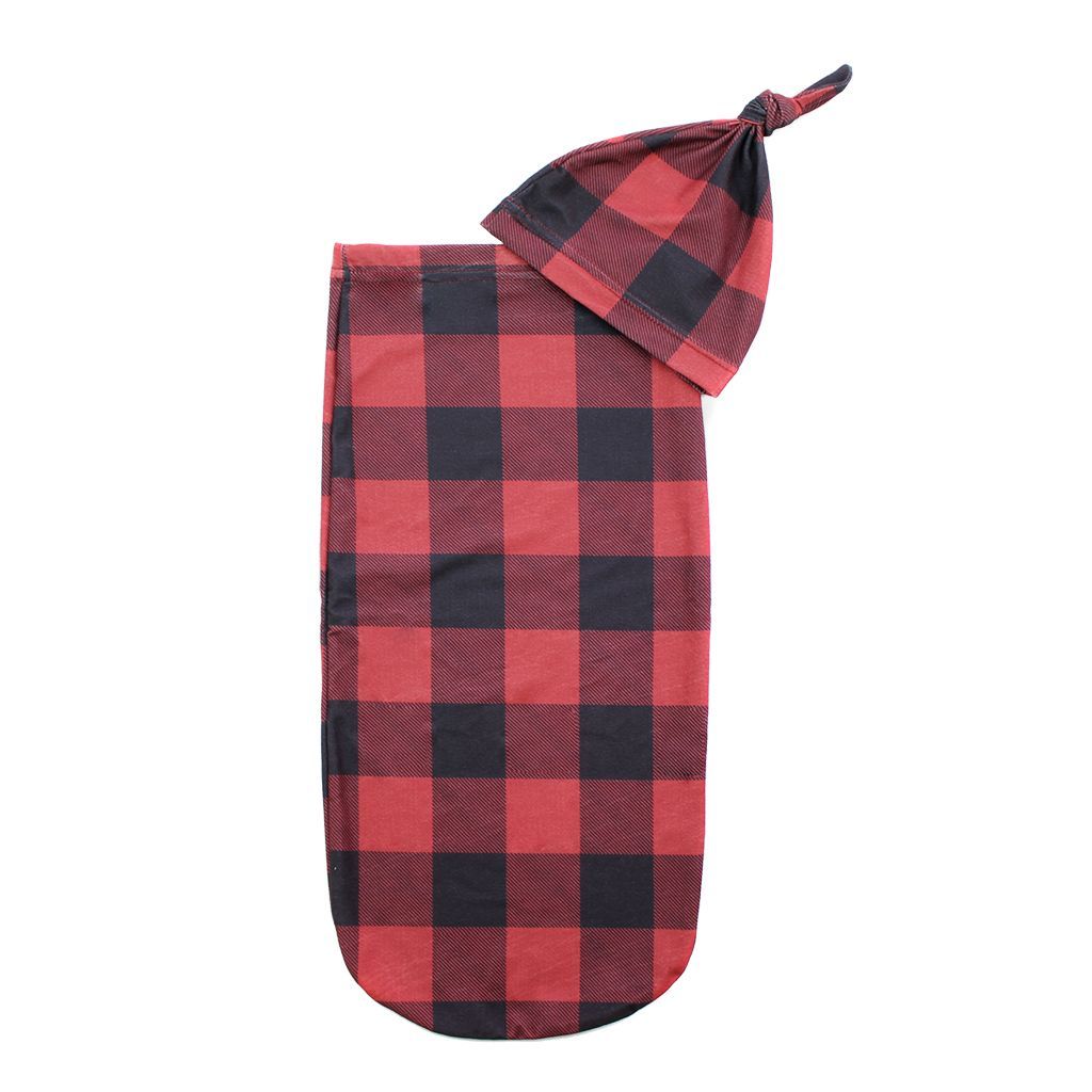 Cutie Cocoon™ - Baby Cocoon & Hat Set Cocoons Itzy Ritzy Buffalo Plaid 