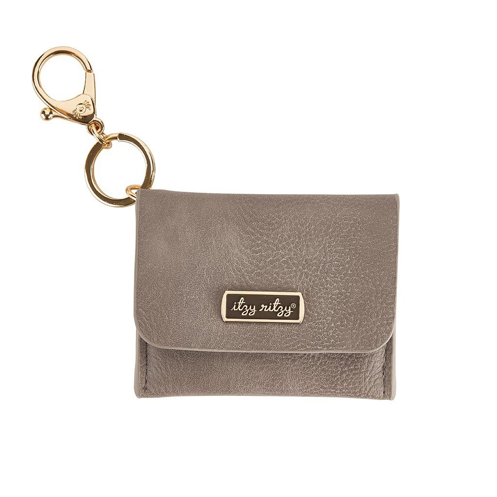 Itzy Mini Wallet™ Card Holder and Key Chain Charm Diaper Bag Accessory Itzy Ritzy Taupe 