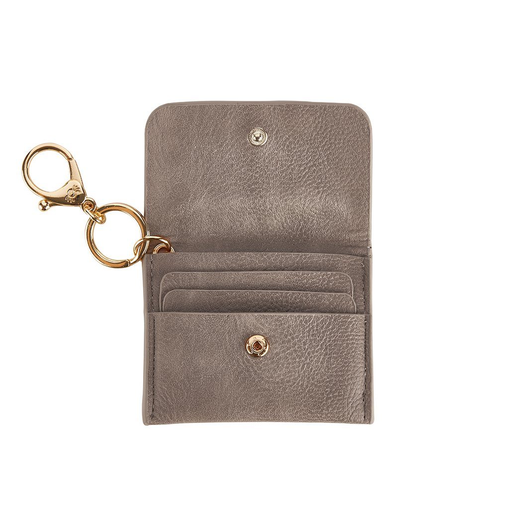 Itzy Mini Wallet™ Card Holder and Key Chain Charm Diaper Bag Accessory Itzy Ritzy Taupe