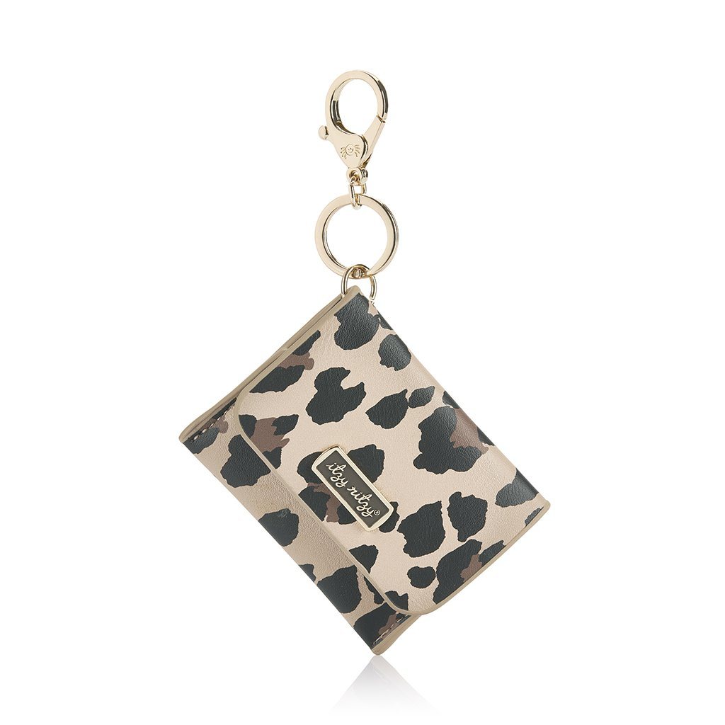 Itzy Ritzy Mini Wallet Card Holder & Key Chain Charm - Taupe