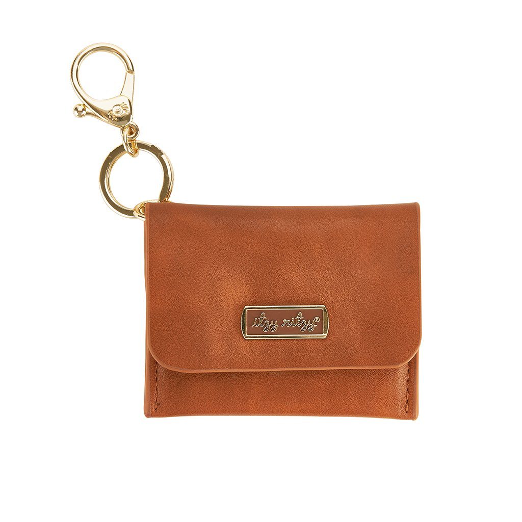 Itzy Ritzy Mini Wallet Card Holder & Key Chain Charm - Taupe