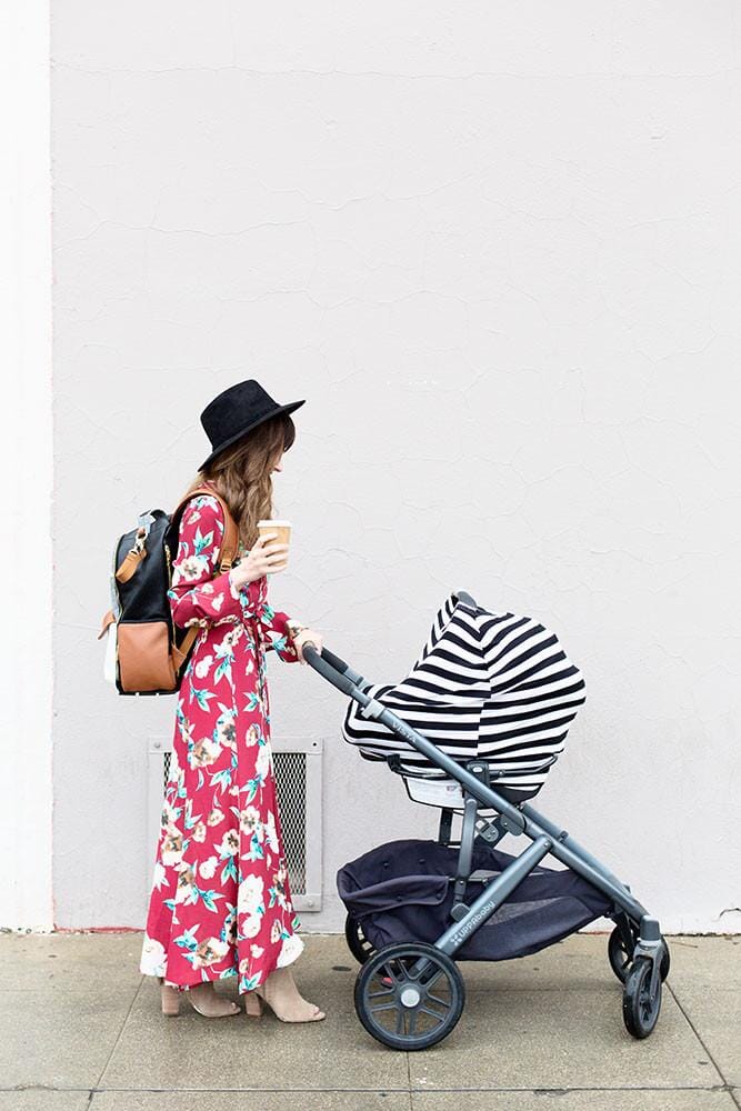 Mom Boss® 4-in-1 Multi-Use Nursing Cover and Scarf Nursing Cover Itzy Ritzy® Black & White Stripe