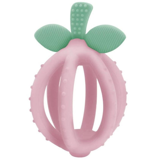 Bitzy Biter Teething Ball & Training Toothbrush Silicone Teethers ItzyRitzy - Pink Lemonade 