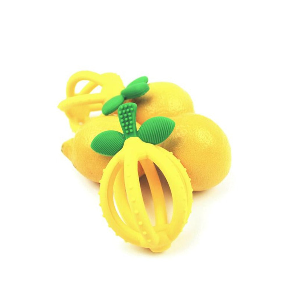 Bitzy Biter Teething Ball & Training Toothbrush Silicone Teethers ItzyRitzy Lemon Drop