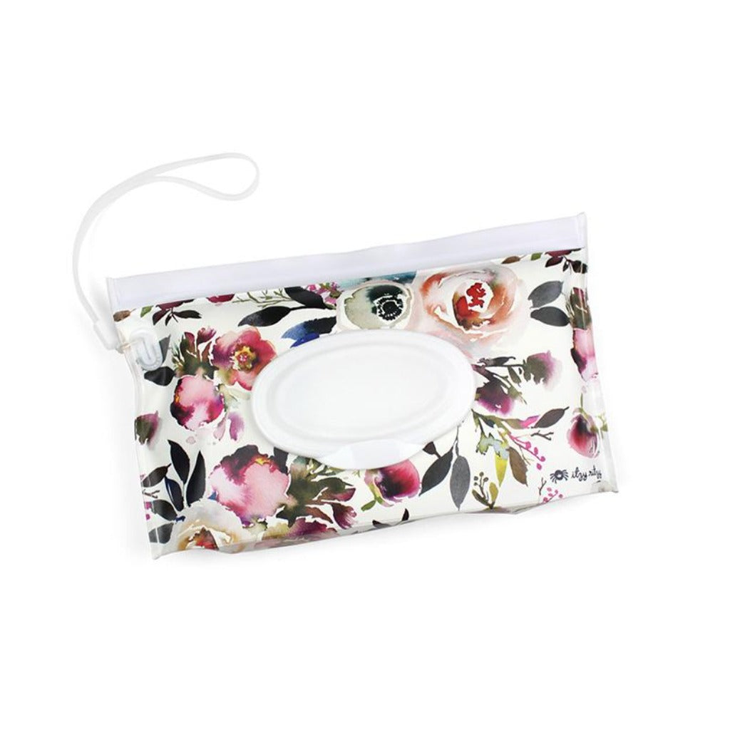 Take & Travel Pouch™ Reusable Wipes Case Itzy Ritzy Blush Floral 