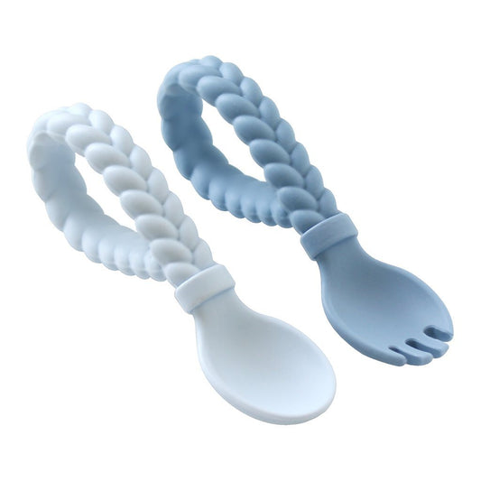 Sweetie Spoons™ Silicone Fork + Spoon Set Itzy Ritzy® Blue