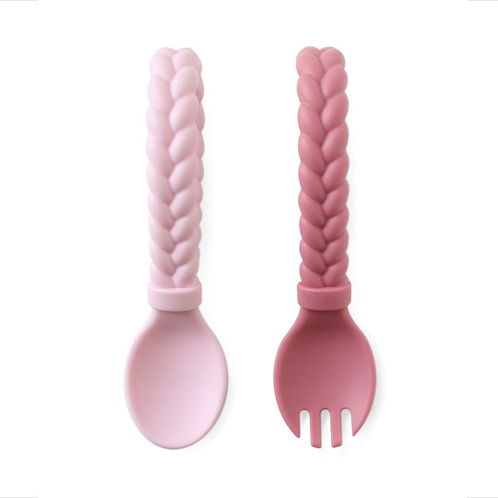 Sweetie Spoons™ Silicone Fork + Spoon Set Itzy Ritzy® Pink