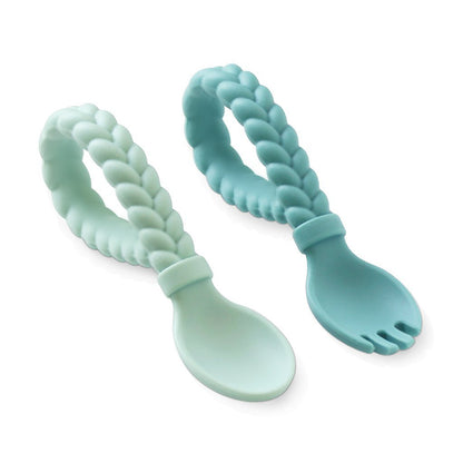 Sweetie Spoons™ Silicone Fork + Spoon Set Itzy Ritzy® Mint