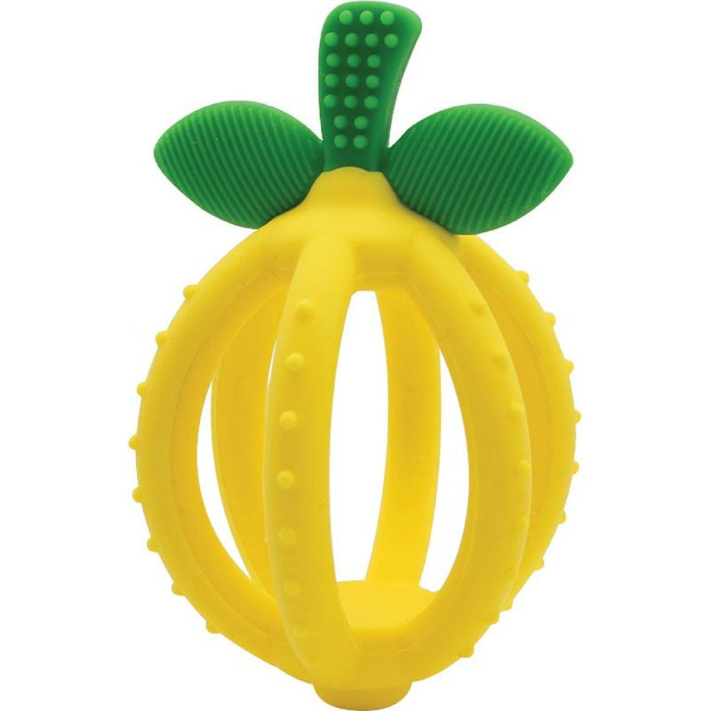 Bitzy Biter Teething Ball & Training Toothbrush Silicone Teethers ItzyRitzy Lemon Drop 