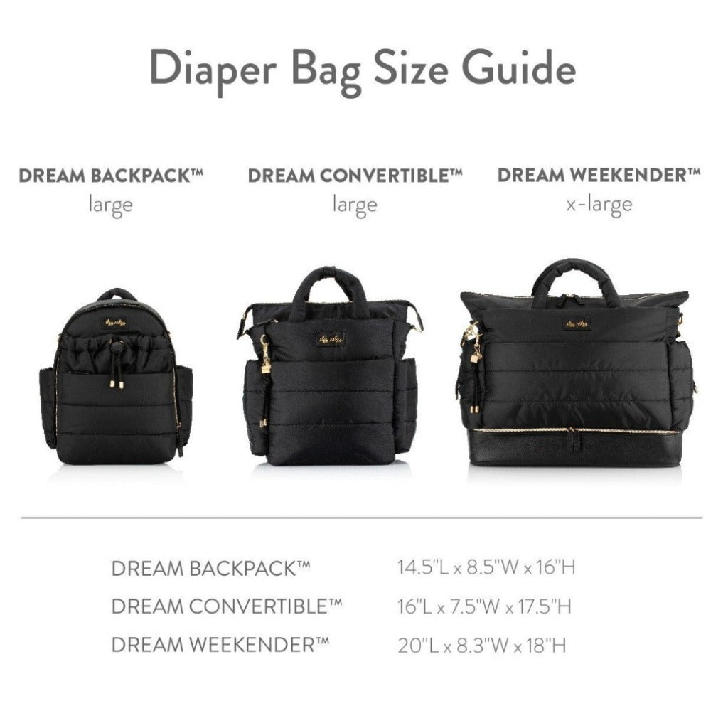 Dream Convertible™ Diaper Bag Diaper Bag Itzy Ritzy Midnight Black Leopard Cloud Camo Coffee & Cream